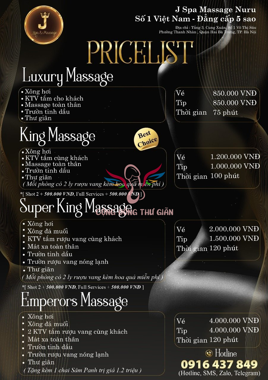 Gia ve j spa ha noi